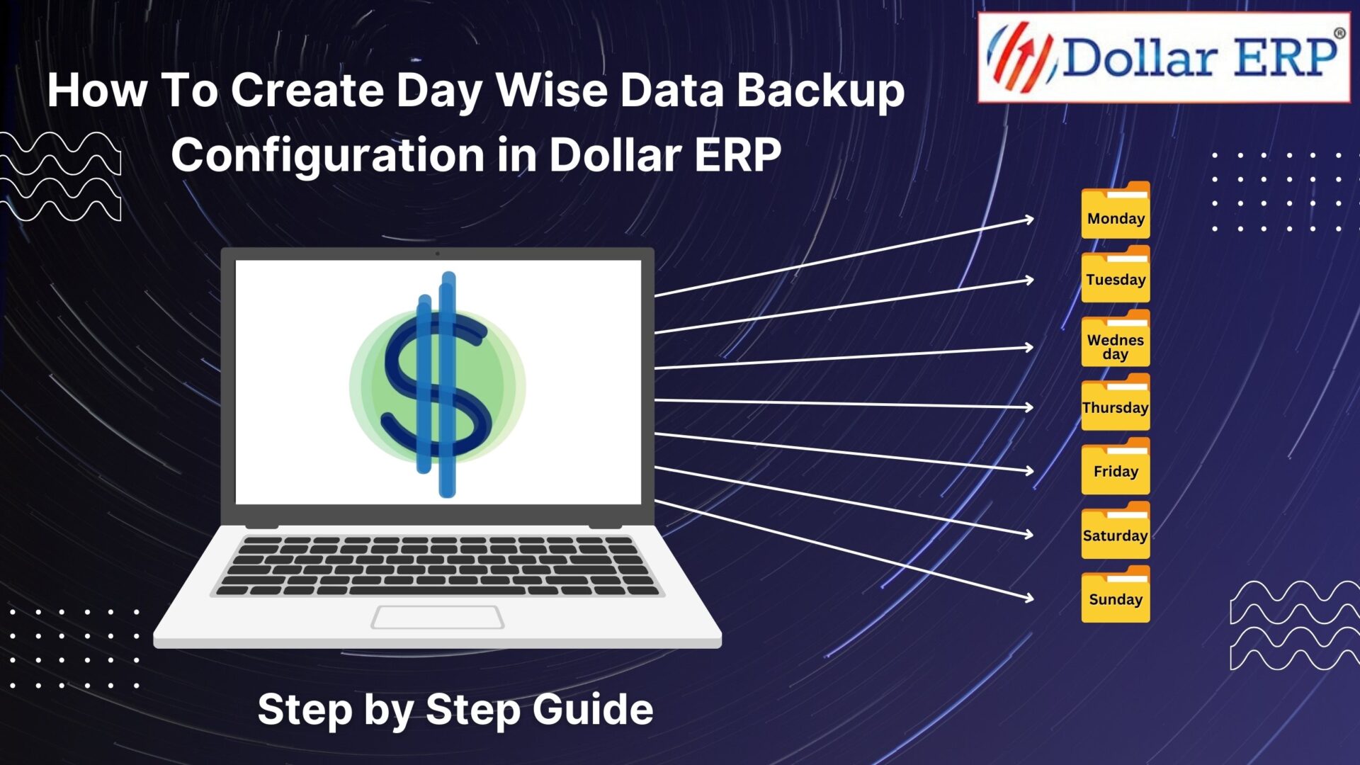 How to create daily data backup configuration in Dollar ERP Software